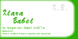 klara babel business card